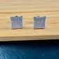 Sterling Silver Square CZ Stud Earrings