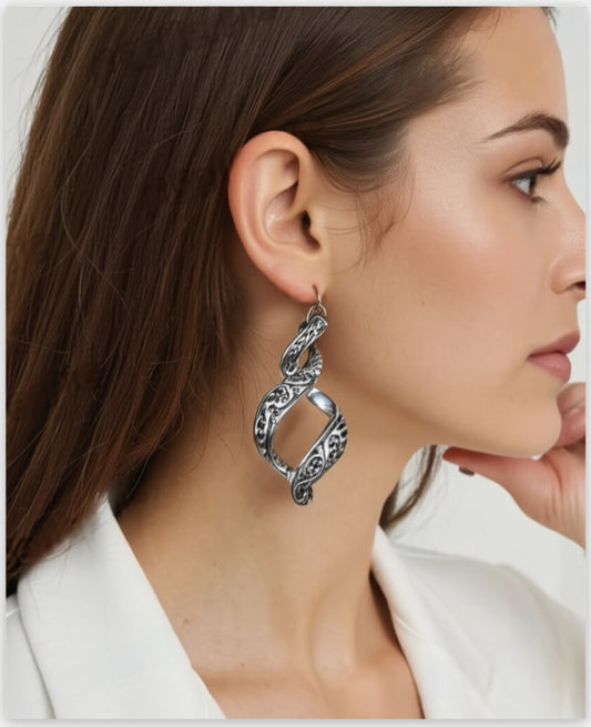 Sterling Sliver Plain Infinity Twist dangling Earrings