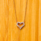 Kusuz Rose Gold Heart Necklace – Sterling Silver Base with CZ Crystals