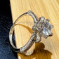 Sterling Silver Flexible Solitaire Engagement Ring with curved shoulders