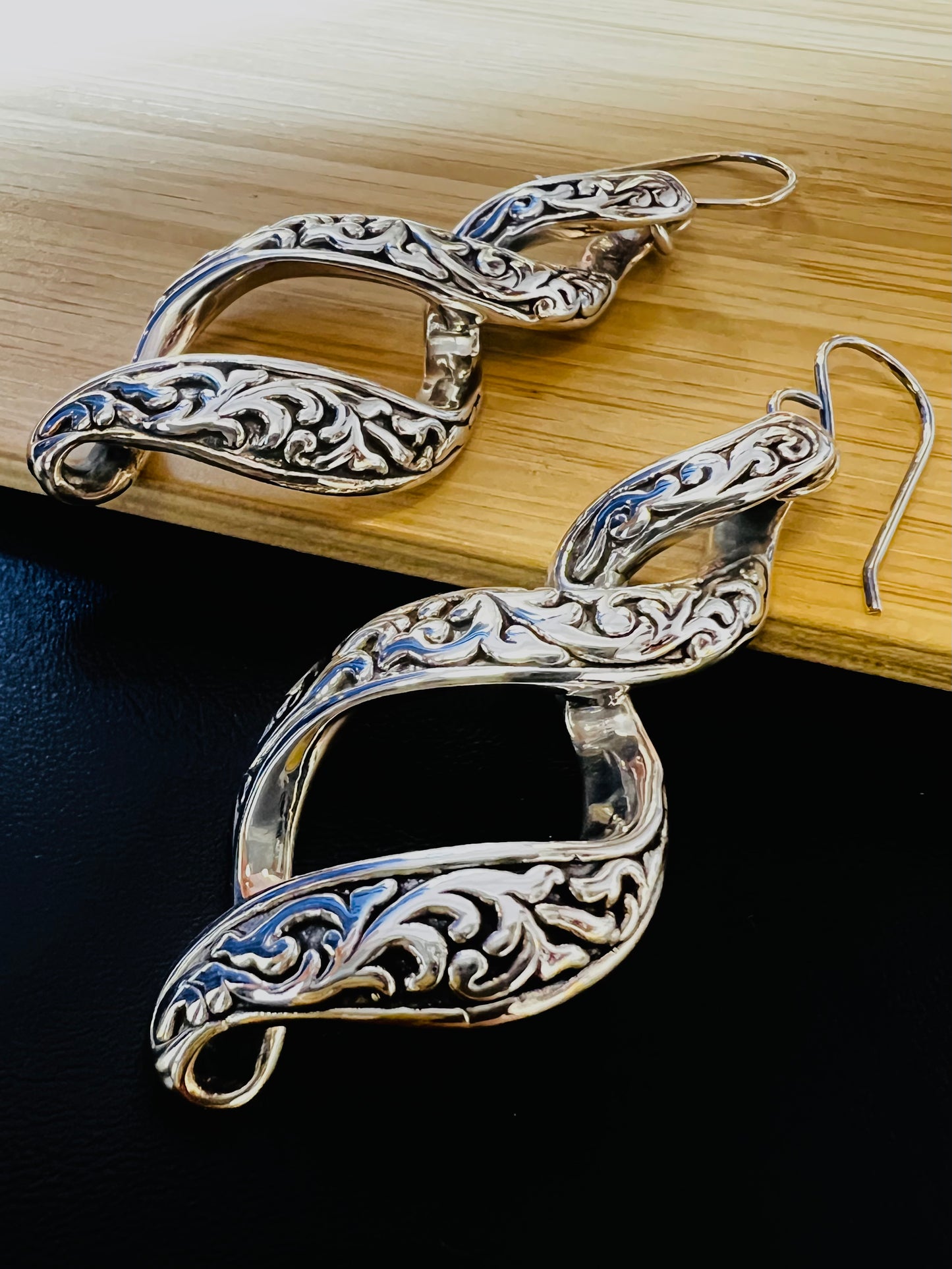 Sterling Sliver Plain Infinity Twist dangling Earrings