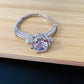Sterling Silver Flexible Solitaire Engagement Ring with curved shoulders