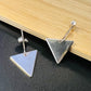 Sterling Silver Rhodium Plated Dancing Triangle Studs Earrings