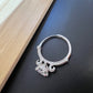 Sterling Silver Flexible Solitaire Engagement Ring with curved shoulders