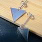 Sterling Silver Rhodium Plated Dancing Triangle Studs Earrings