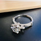 Sterling Silver Flexible Solitaire Engagement Ring with curved shoulders