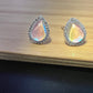 Sterling Silver Pink Teardrop CZ Studs Earrings